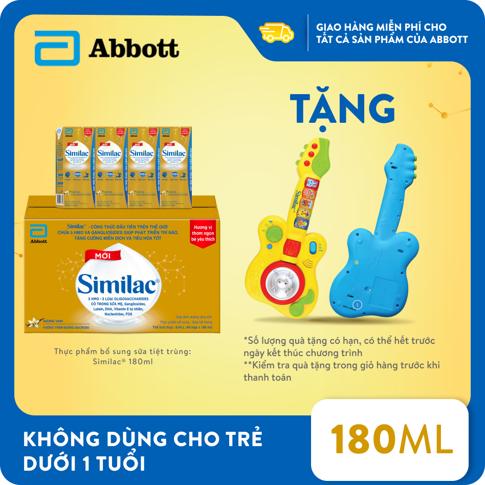 [Tặng đàn đồ chơi] Thùng 48 hộp Similac 180ml