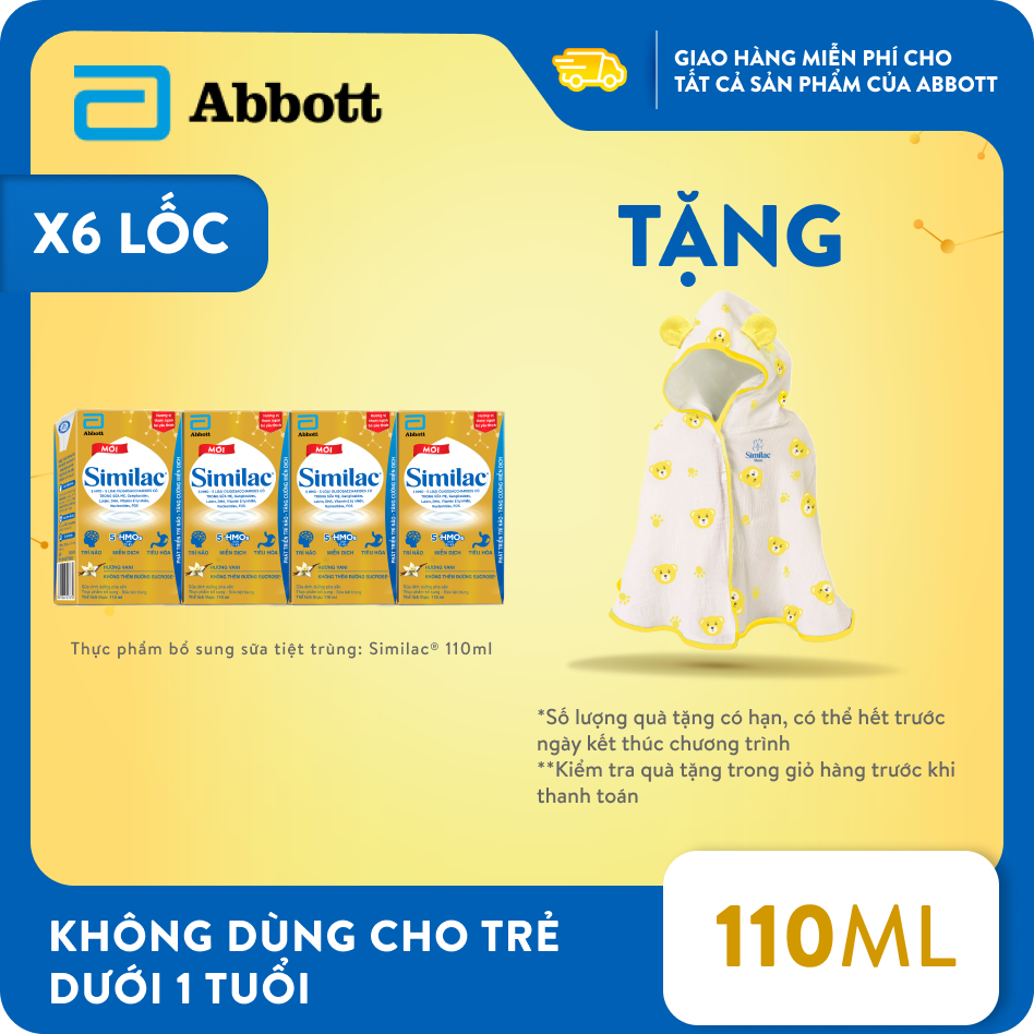 [Tặng Áo choàng cho bé] Combo 6 lốc Similac 110ml 