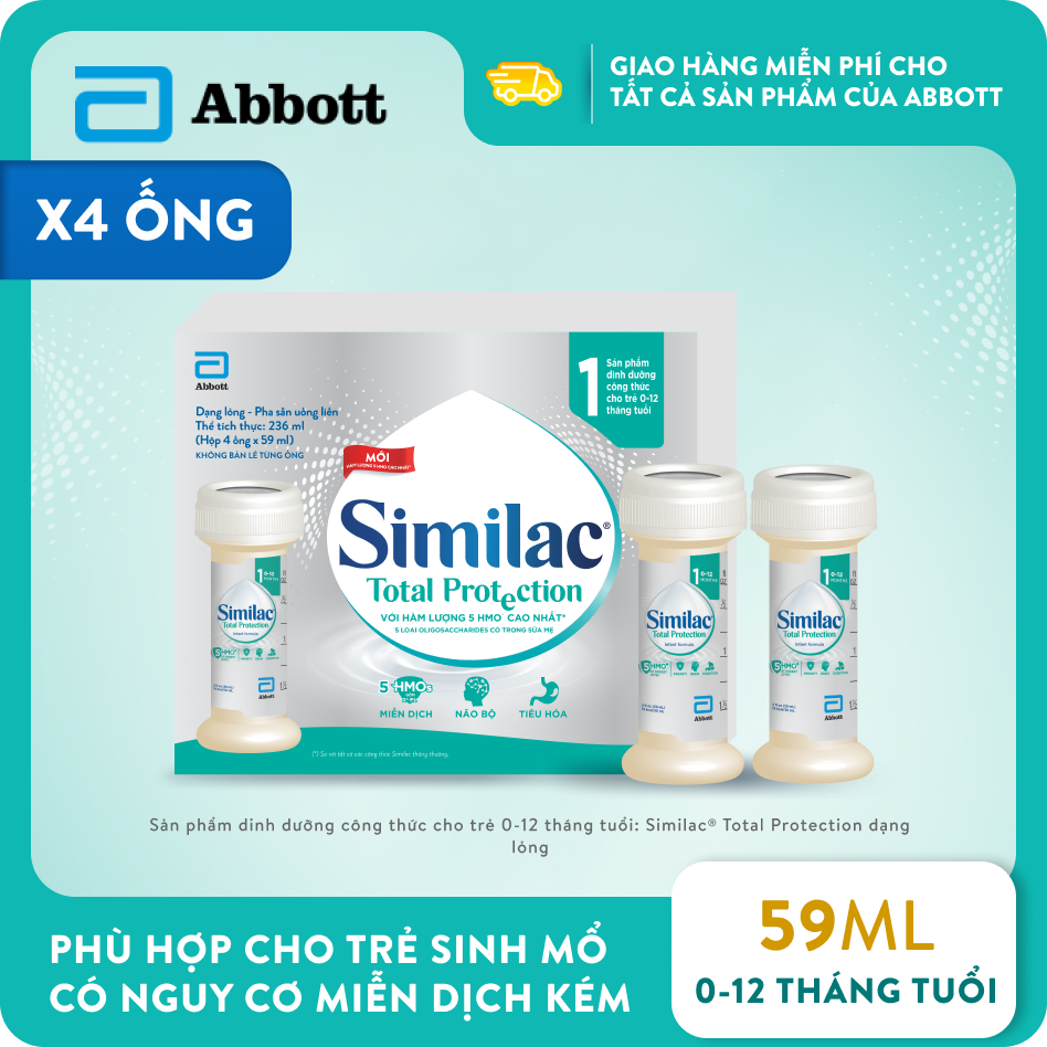 Combo 4 ống Similac Total Protection dạng lỏng loại 59ml