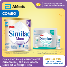 Combo 1 lon Similac Mom hương vani 400g + 4 ống Similac Total Protection dạng lỏng loại 59ml