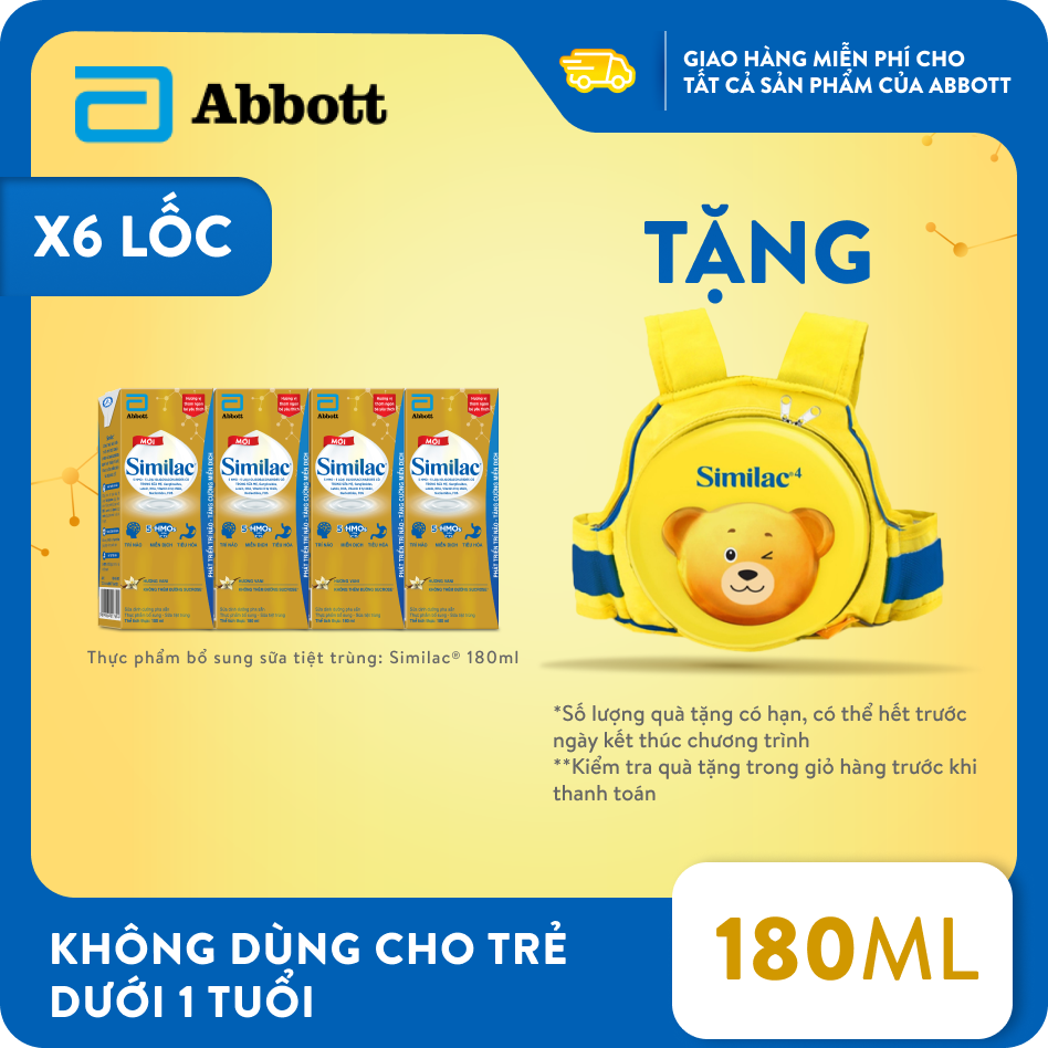 [Tặng đai đi xe] Combo 6 lốc Similac 180ml